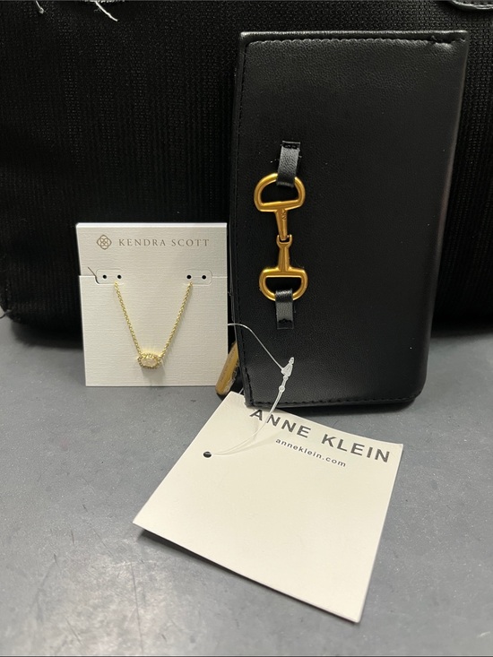 Anne Klein Handbags - NWT Anne Klein Black Wallet Card Holder with Gold Horsebit Accent 2pc bundle